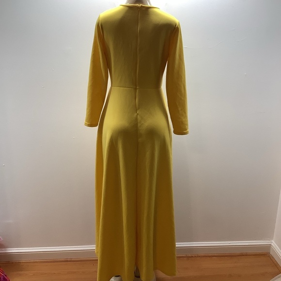 Shirt Dress Size Medium Yellow Ruched Blouse Asymmetrical Peplum Long Tunic Top - Picture 6 of 6